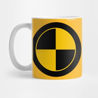 Crash Test Dummy (front and back) warning logo Mug